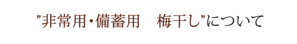 非常食・備蓄用梅干しについて